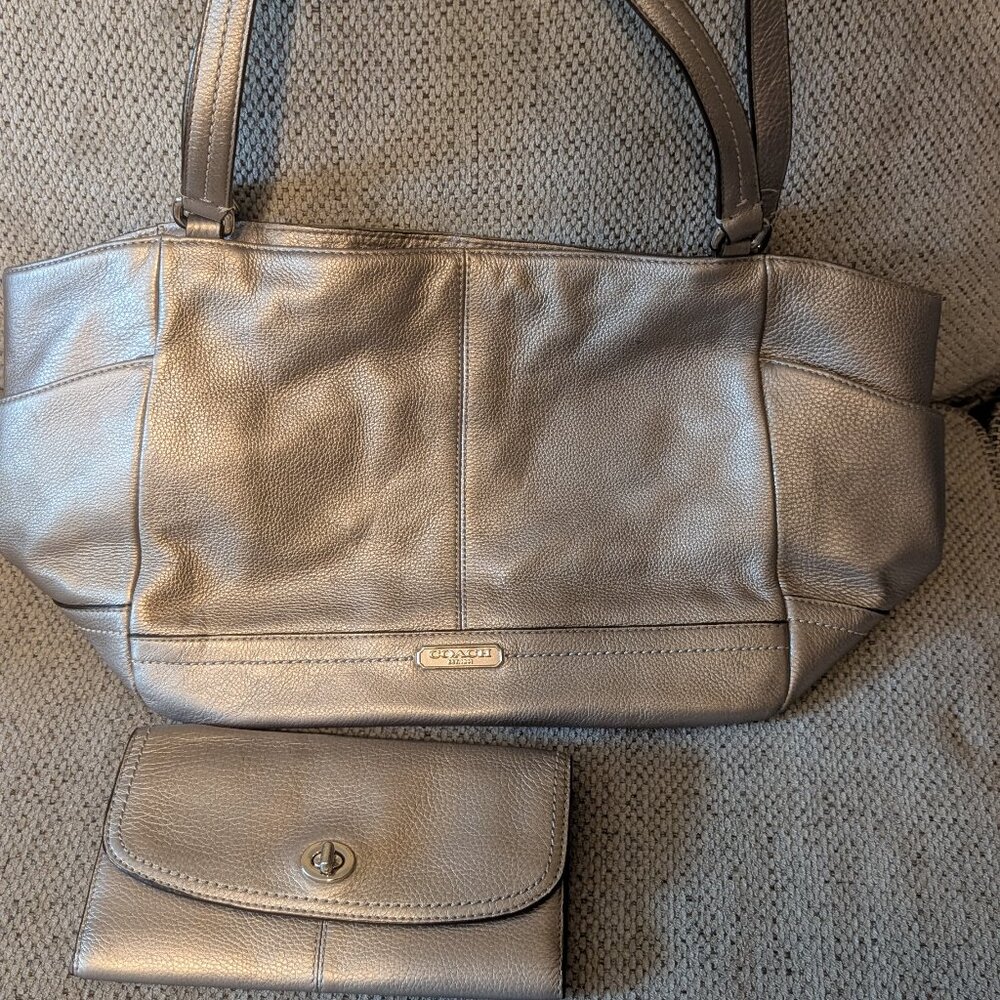 Coach Park Carrie Leather Shoulder Bag